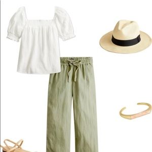J. Crew wide legged seaside linen pant sz xxs  NWT